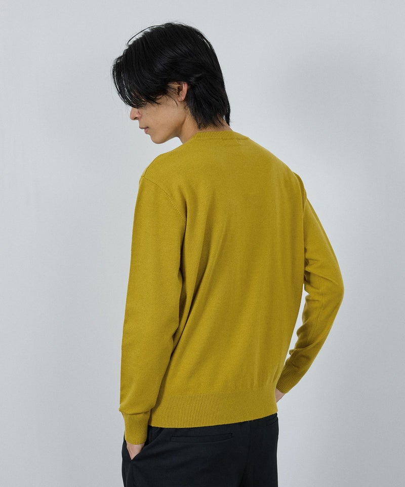 [期間限定knit]NAVY  素肌ニット クルーネック メンズ商品画像-17