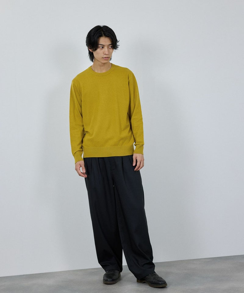 [期間限定knit]NAVY  素肌ニット クルーネック メンズ商品画像-19