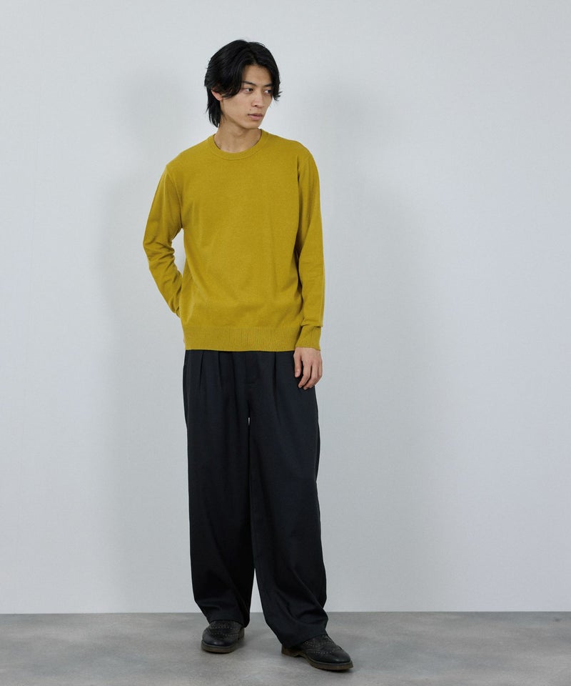 [期間限定knit]NAVY  素肌ニット クルーネック メンズ商品画像-20