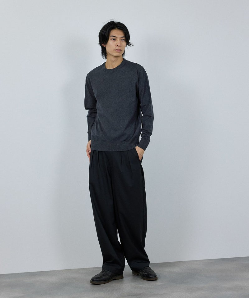 [期間限定knit]NAVY  素肌ニット クルーネック メンズ商品画像-23