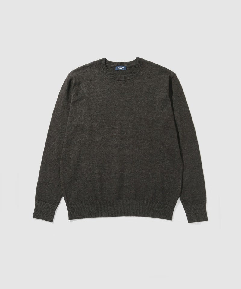 [期間限定knit]NAVY  素肌ニット クルーネック メンズ商品画像-26