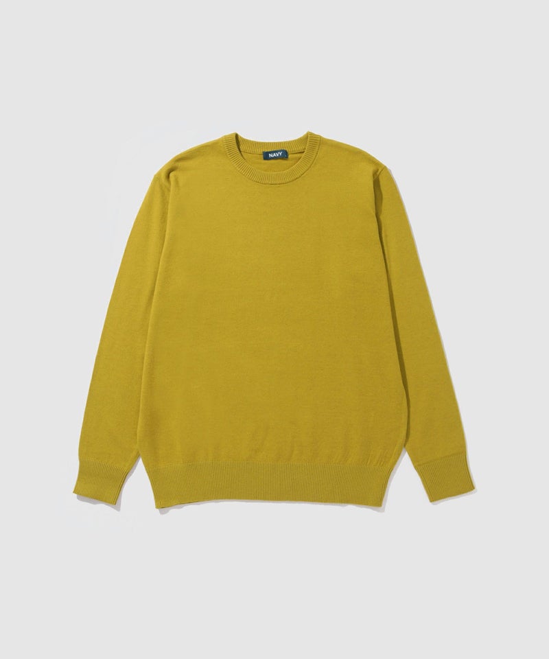 [期間限定knit]NAVY  素肌ニット クルーネック メンズ商品画像-28