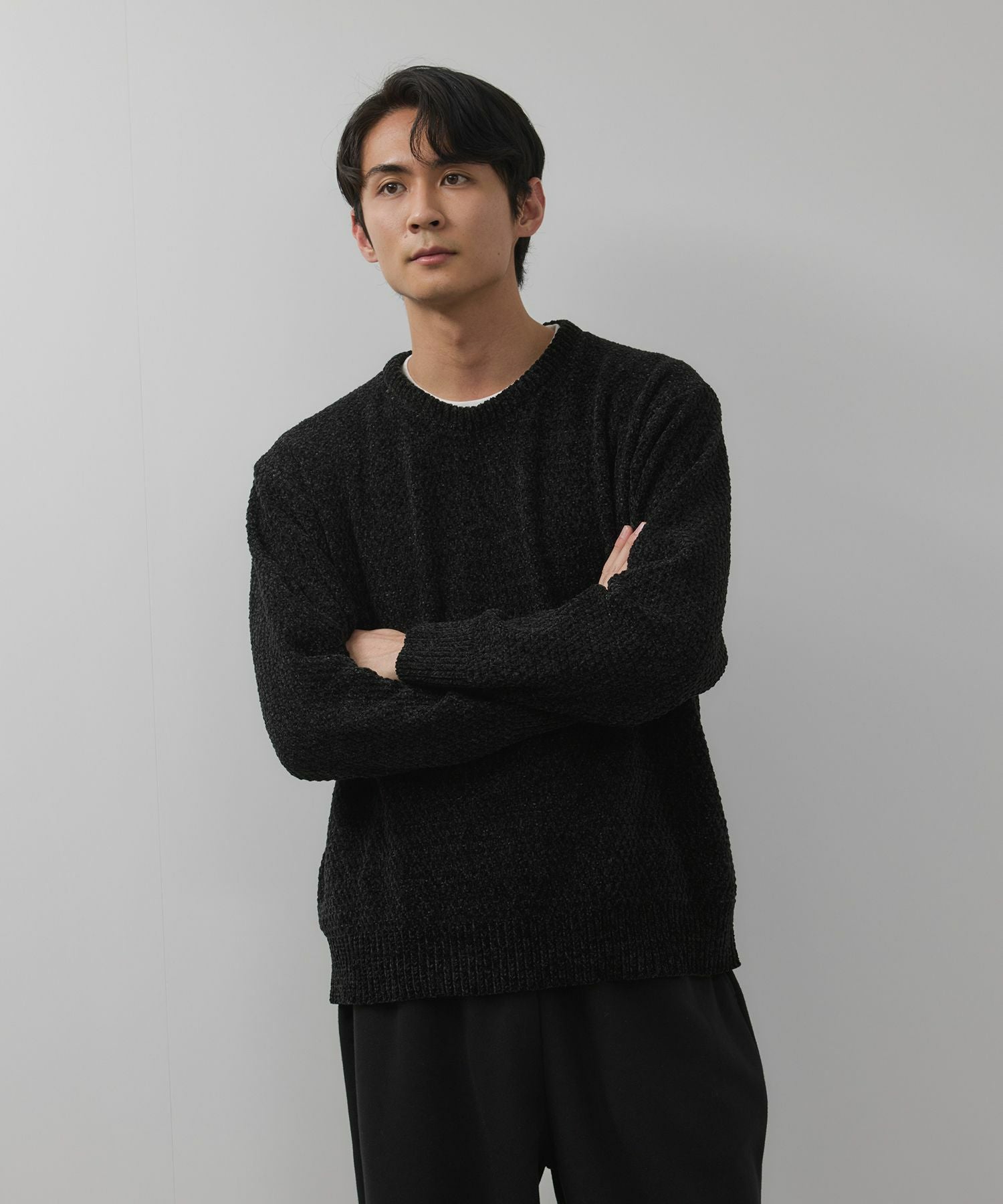 NAVY トロリカノコモールニット クルーネック メンズ