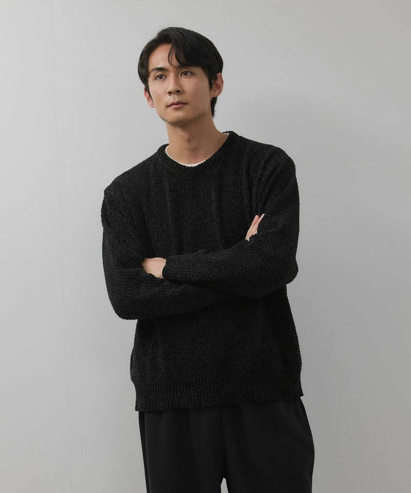 NAVY トロリカノコモールニット クルーネック メンズ商品画像-5