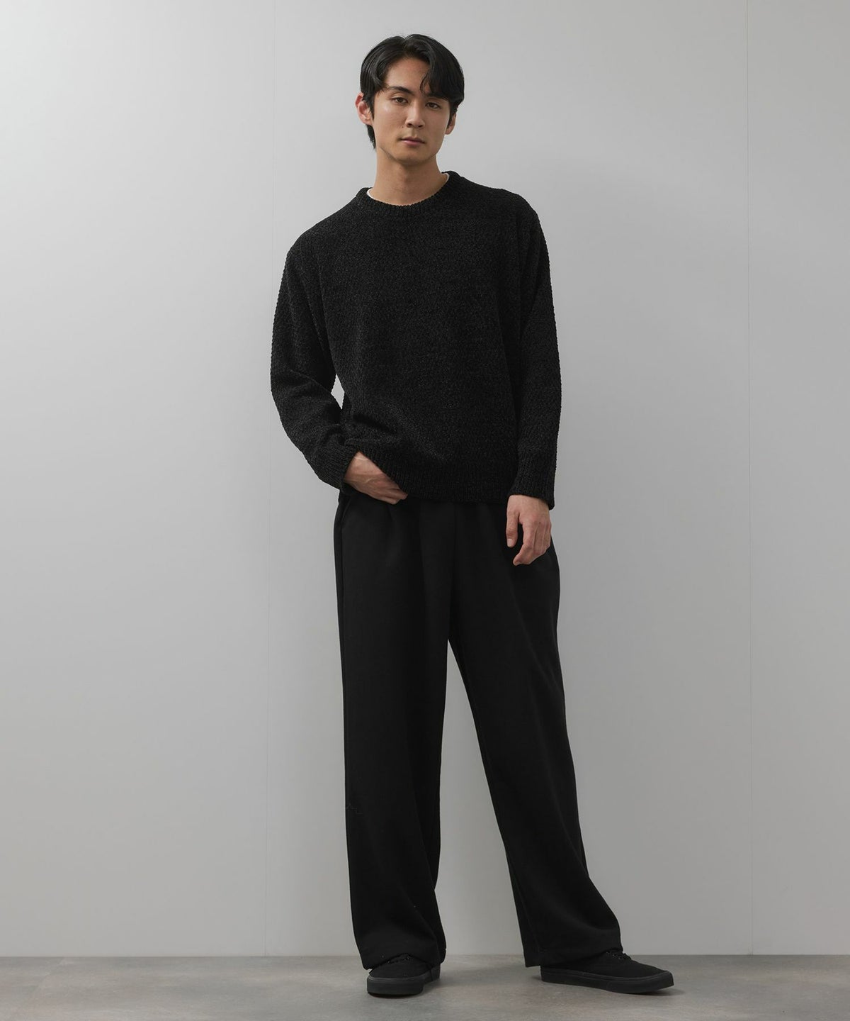 NAVY トロリカノコモールニット クルーネック メンズ