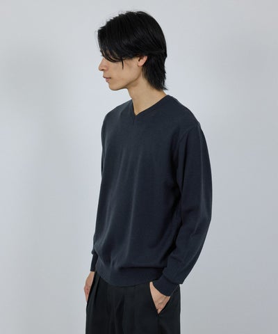 NAVY 素肌ニット Vネック メンズ