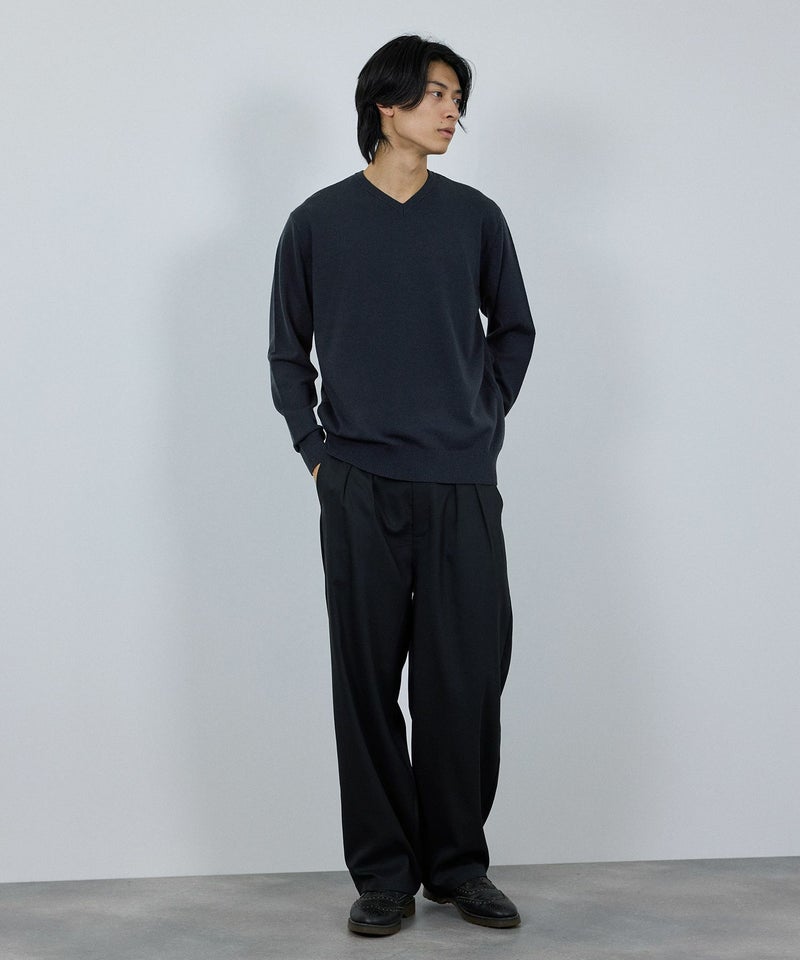 NAVY 素肌ニット Vネック メンズ商品画像-5
