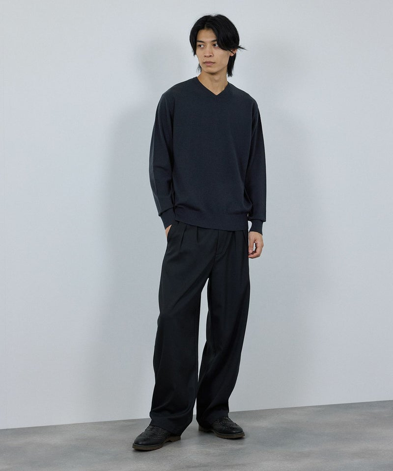 NAVY 素肌ニット Vネック メンズ商品画像-6