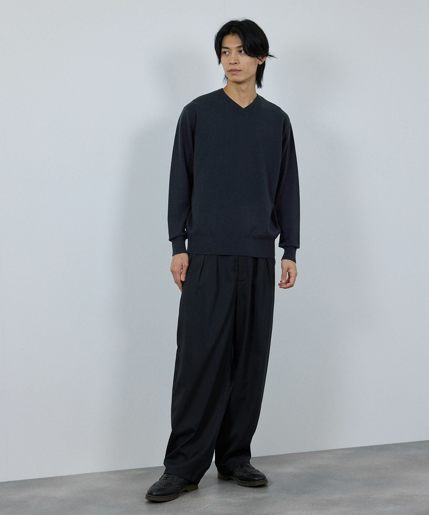 NAVY 素肌ニット Vネック メンズ