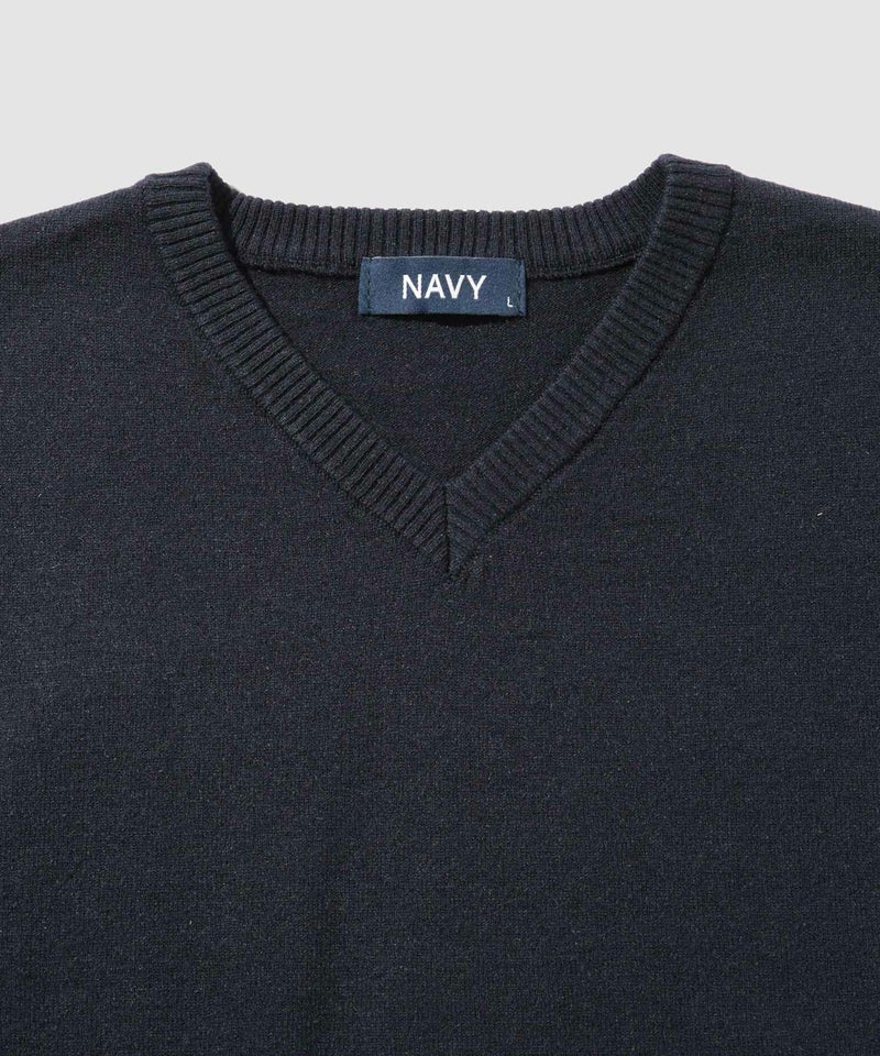 NAVY  素肌ニット Vネック メンズ商品画像-16