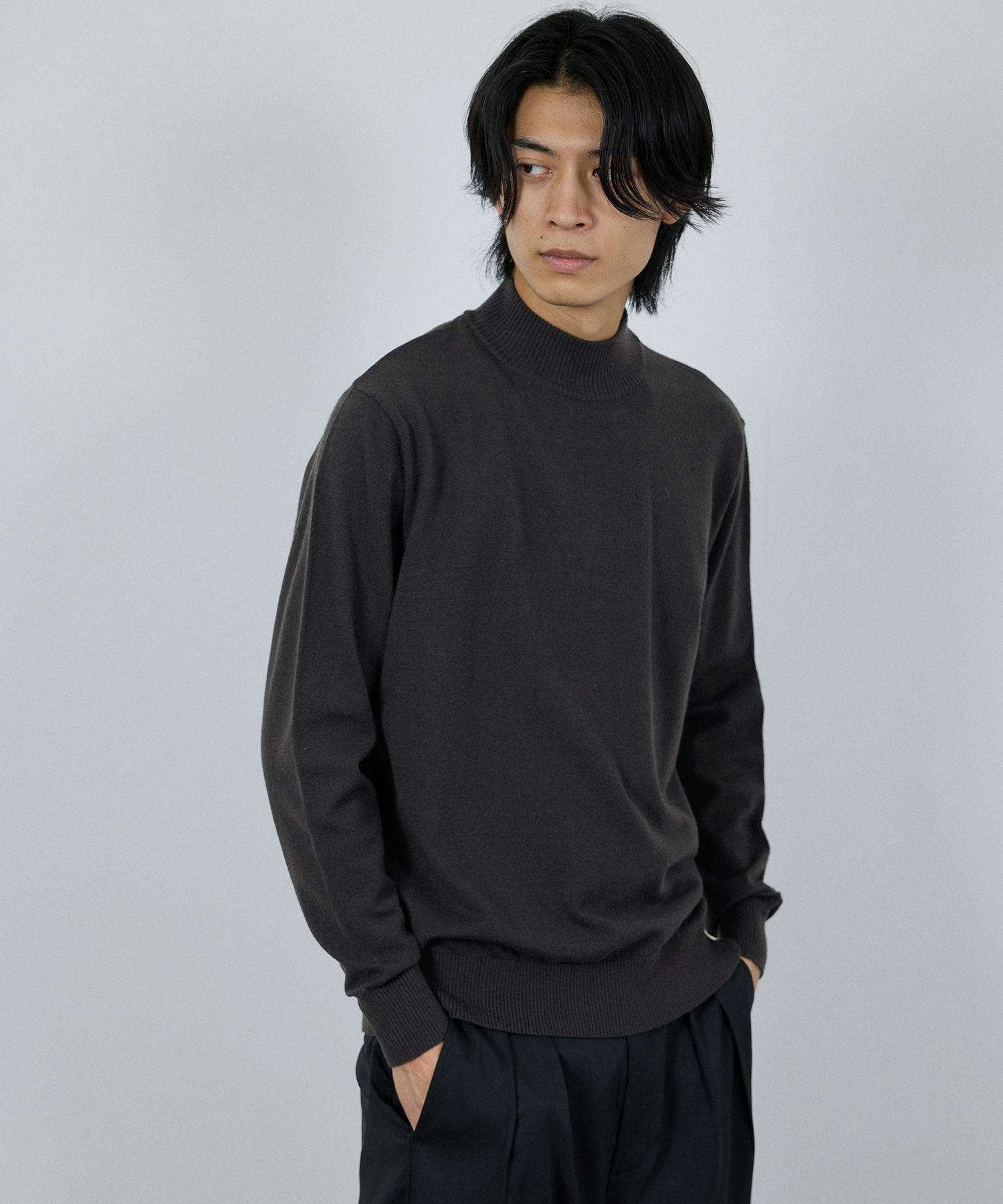 NAVY 素肌ニット ハイネック メンズ