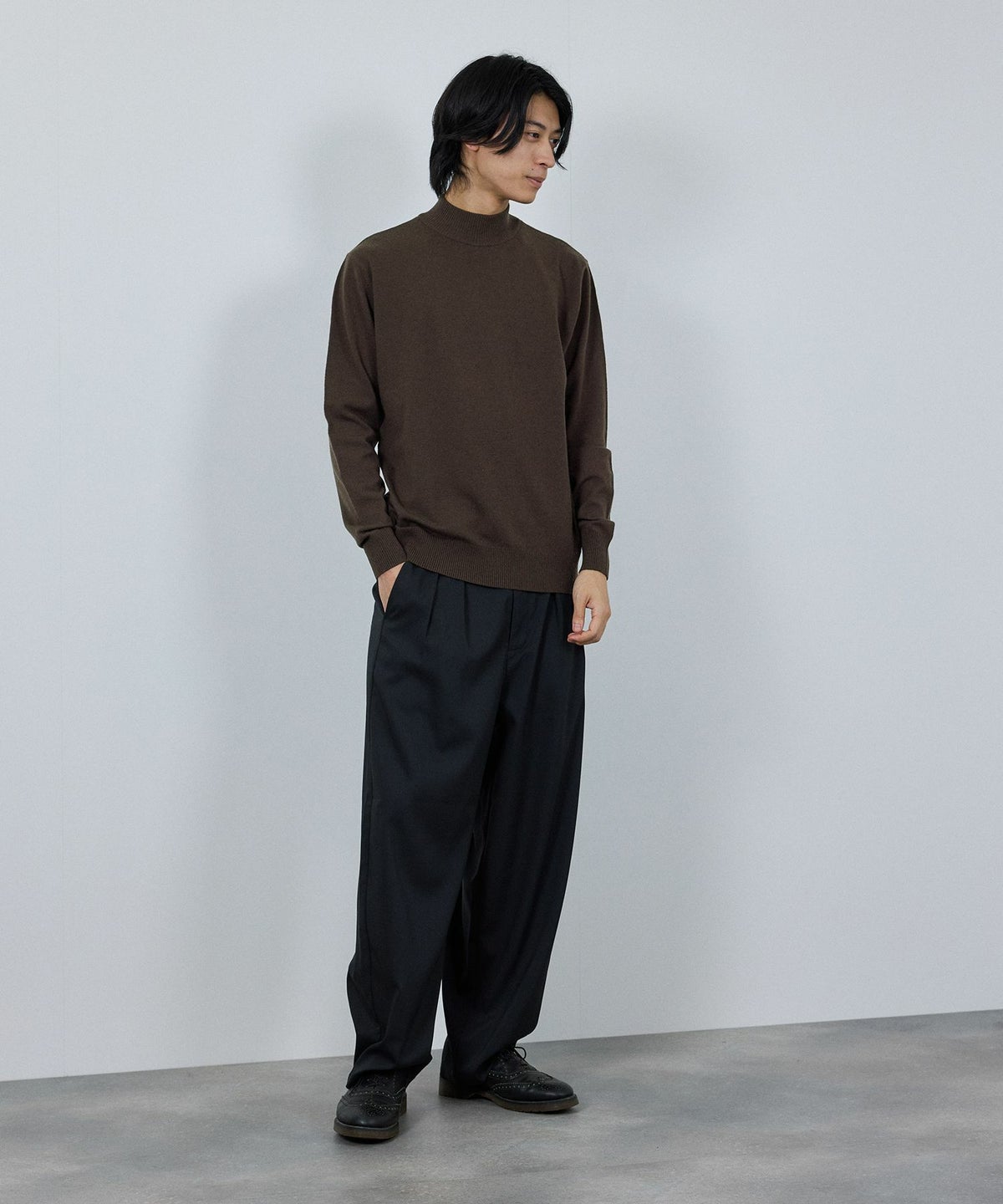 [期間限定価格]NAVY 素肌ニット ハイネック メンズ