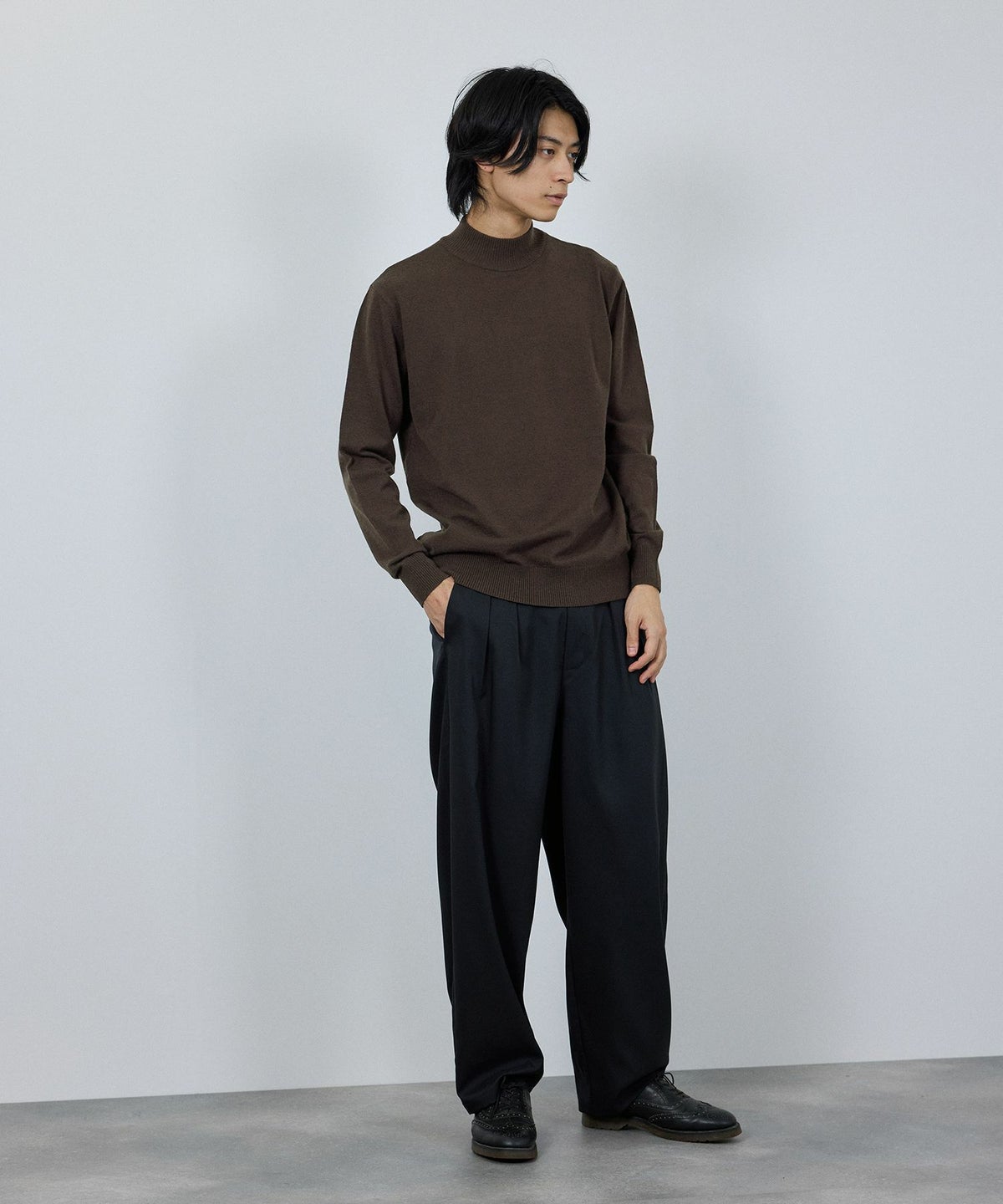 [期間限定価格]NAVY 素肌ニット ハイネック メンズ