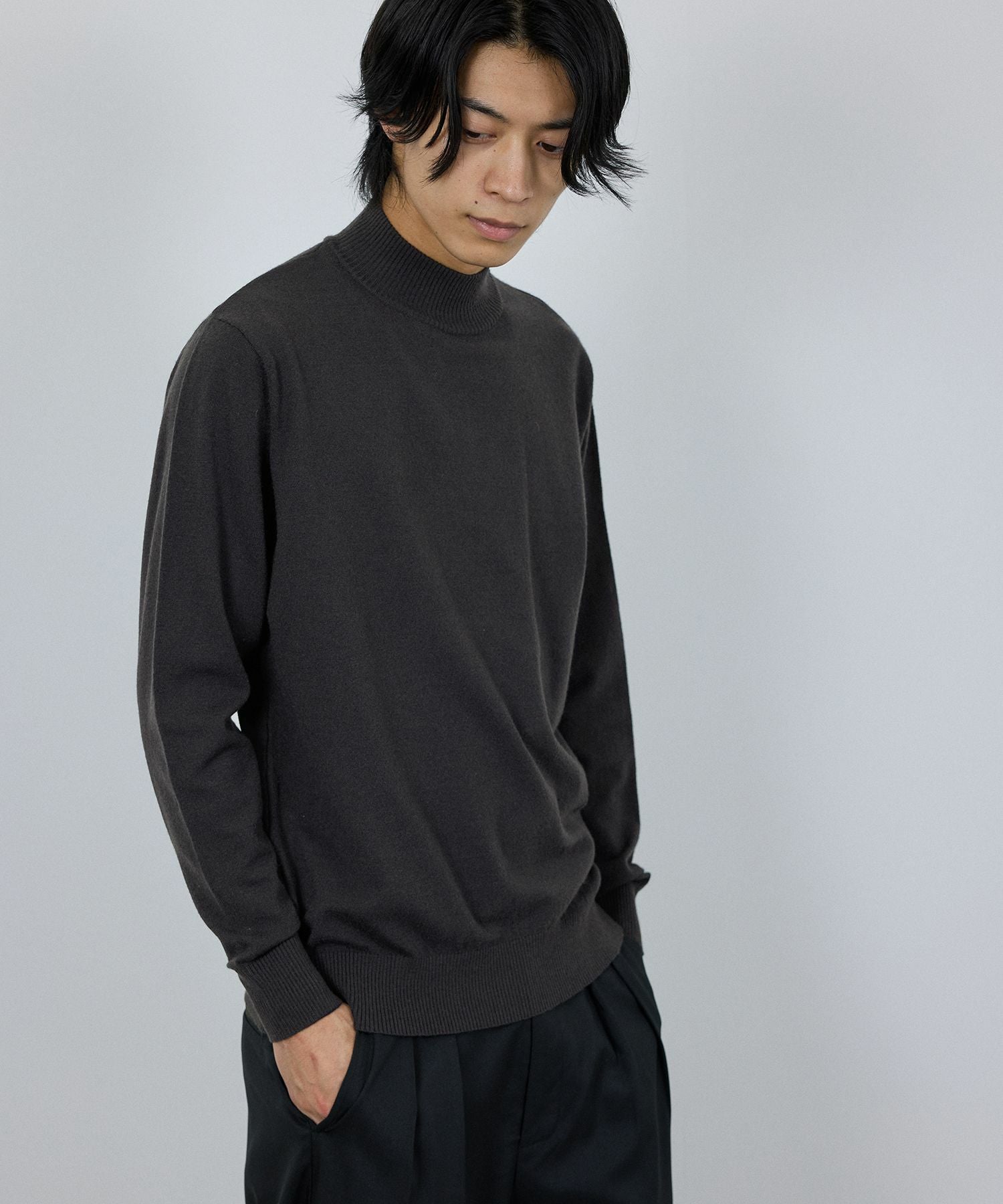 NAVY 素肌ニット ハイネック メンズ
