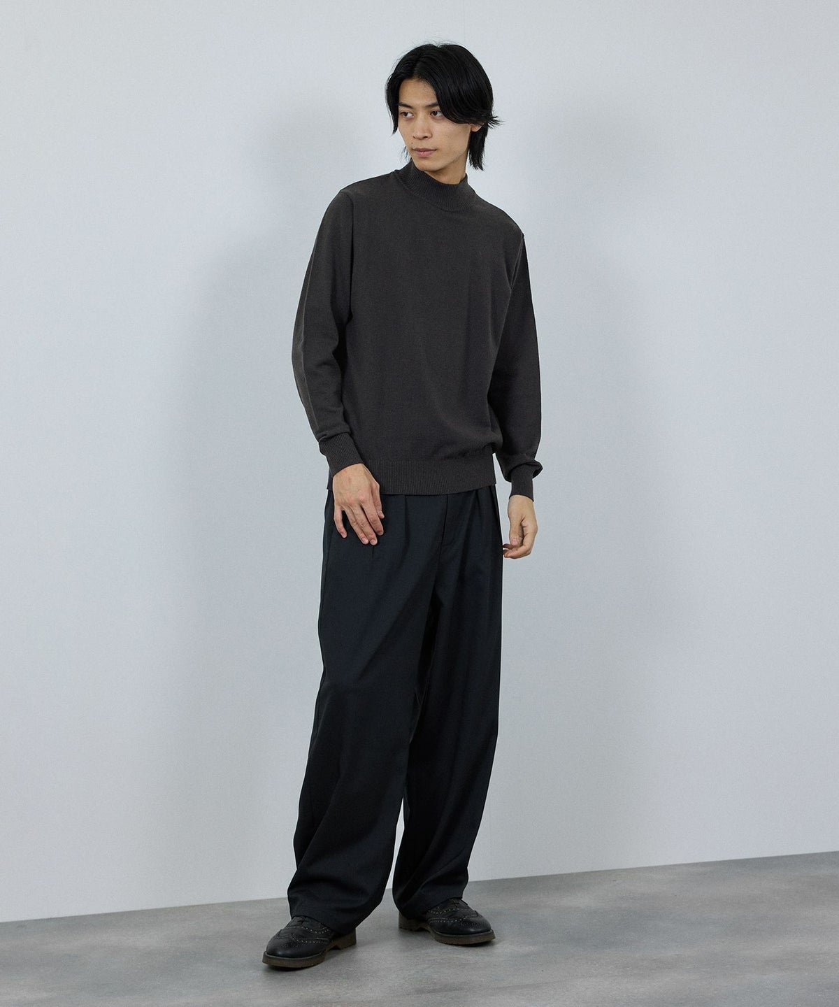 [期間限定価格]NAVY 素肌ニット ハイネック メンズ