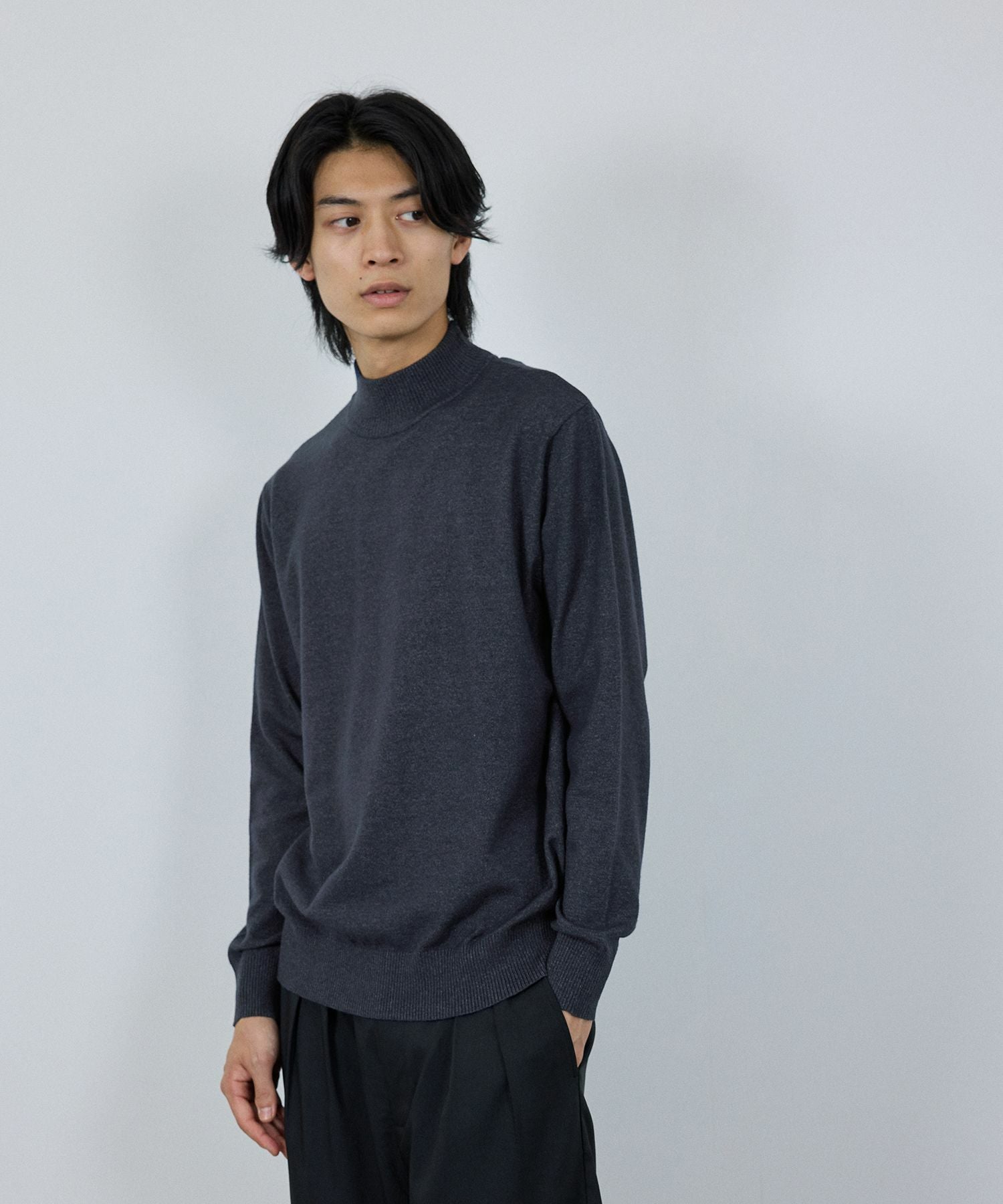 NAVY 素肌ニット ハイネック メンズ