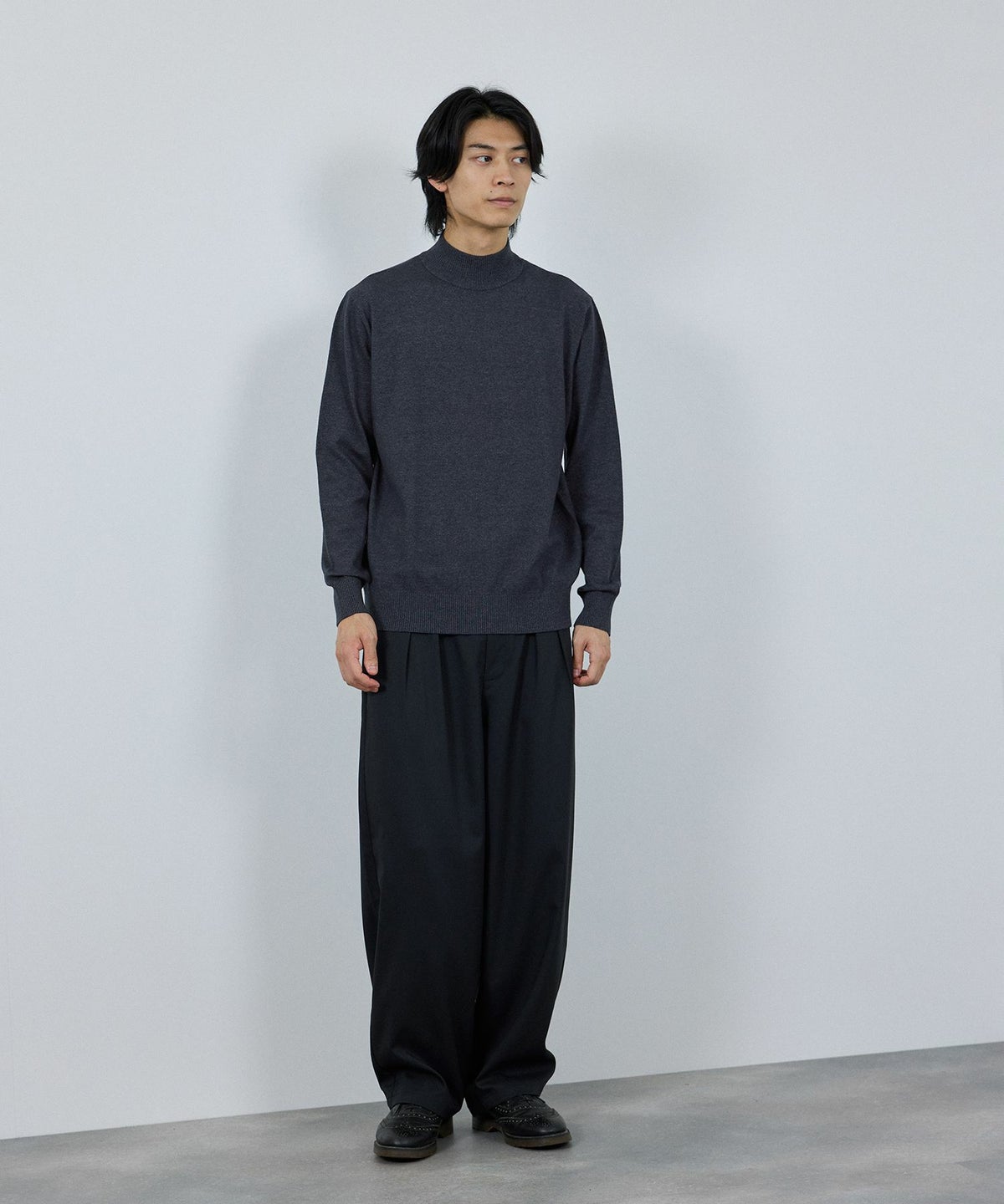 [期間限定価格]NAVY 素肌ニット ハイネック メンズ