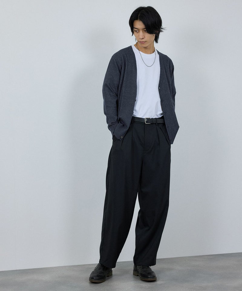 [期間限定knit]NAVY  素肌ニット Vネックカーディガン メンズ商品画像-18