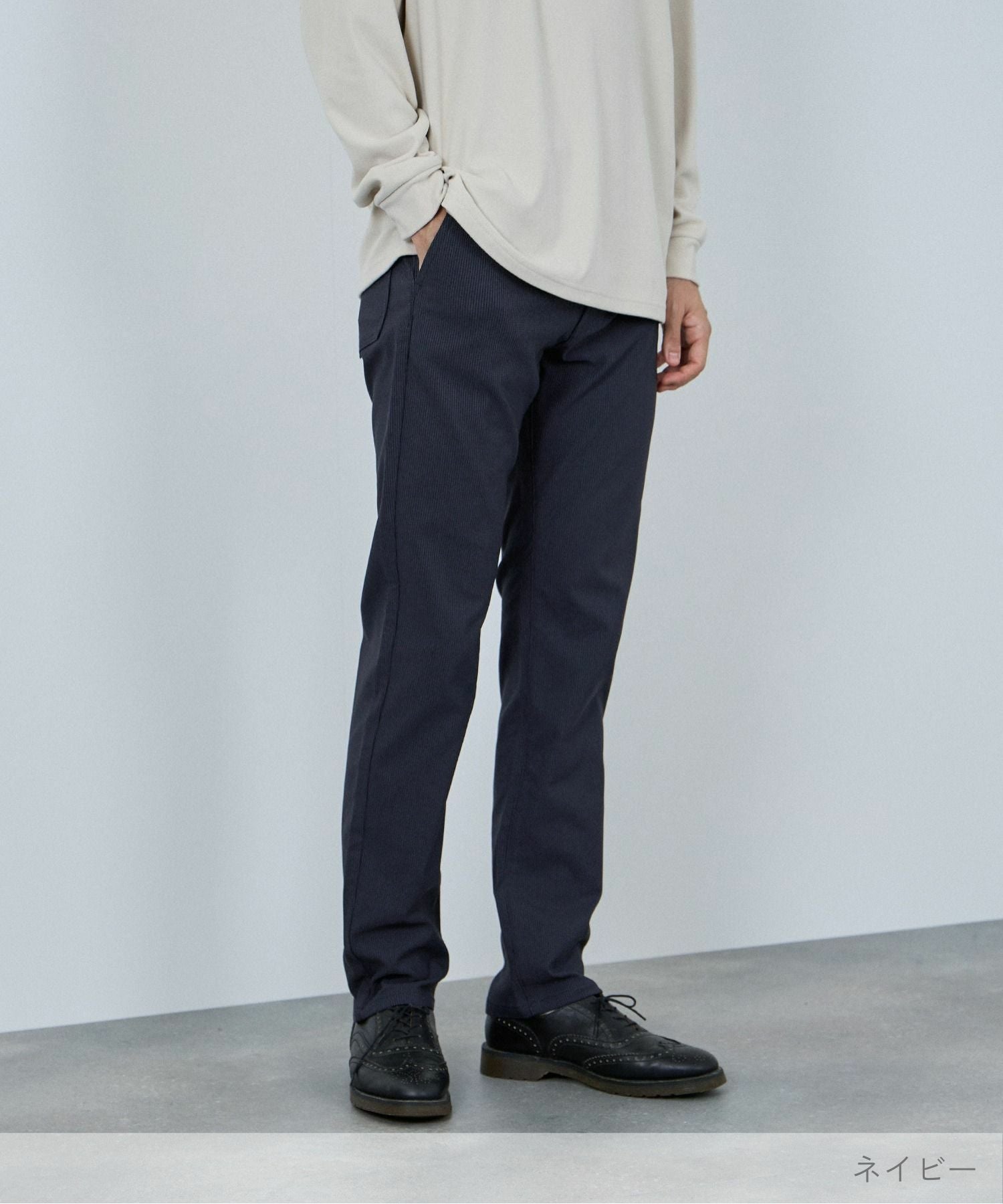 NAVY MAC HEAT 裏起毛ストレートパンツ メンズ NAVY MAC HEAT 裏起毛ストレートパンツ メンズ