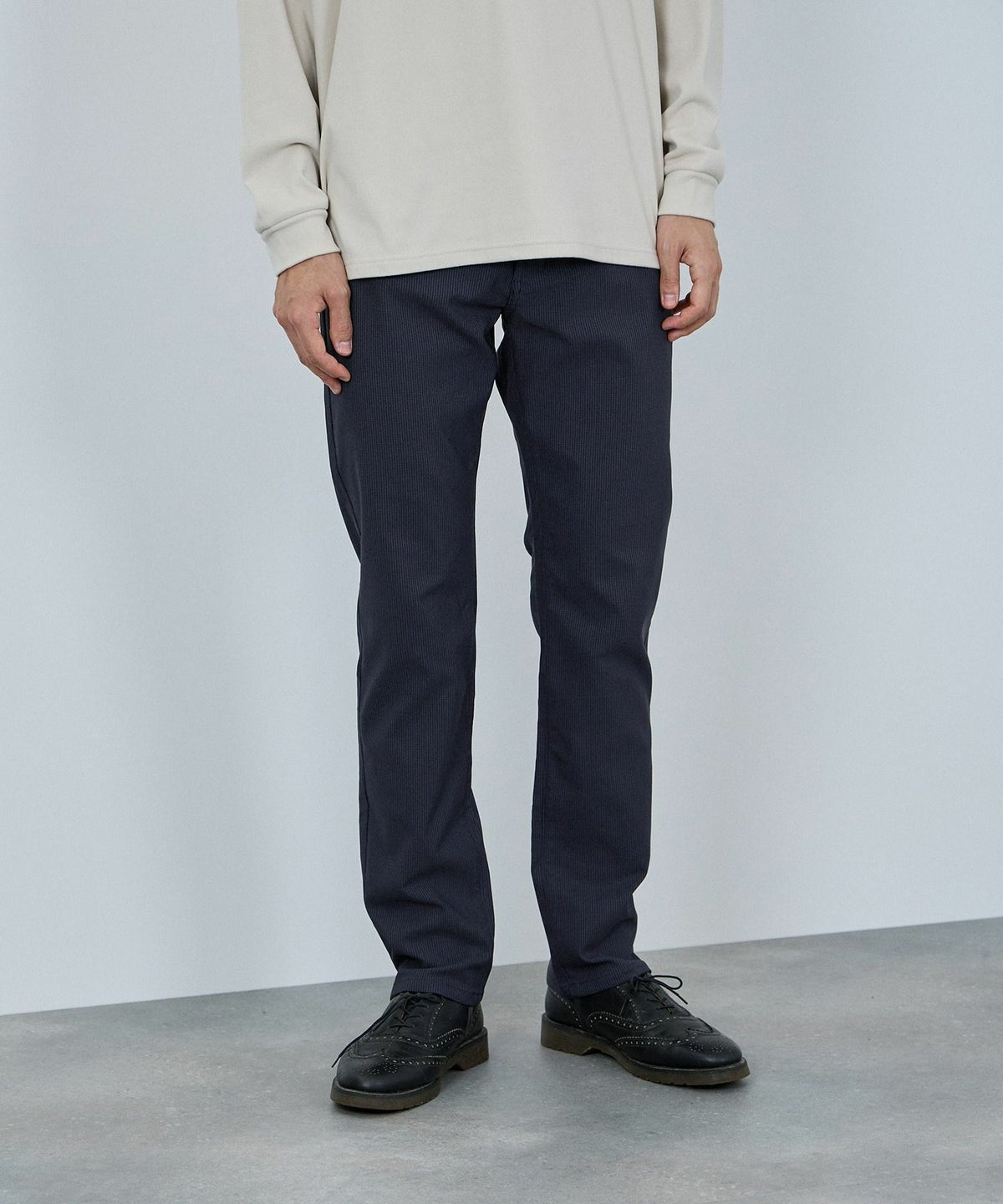 NAVY MAC HEAT 裏起毛ストレートパンツ メンズ