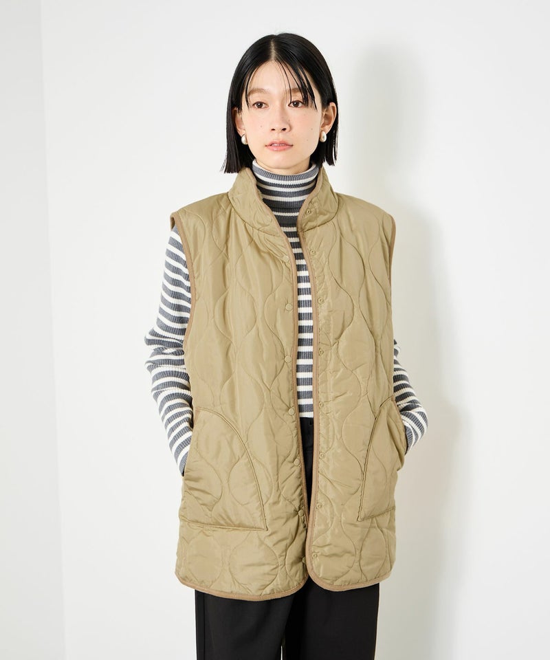 Idnes リバーシブルキルトベスト レディース商品画像-2