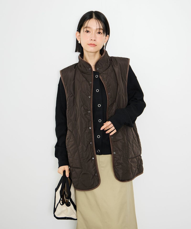 Idnes リバーシブルキルトベスト レディース商品画像-3