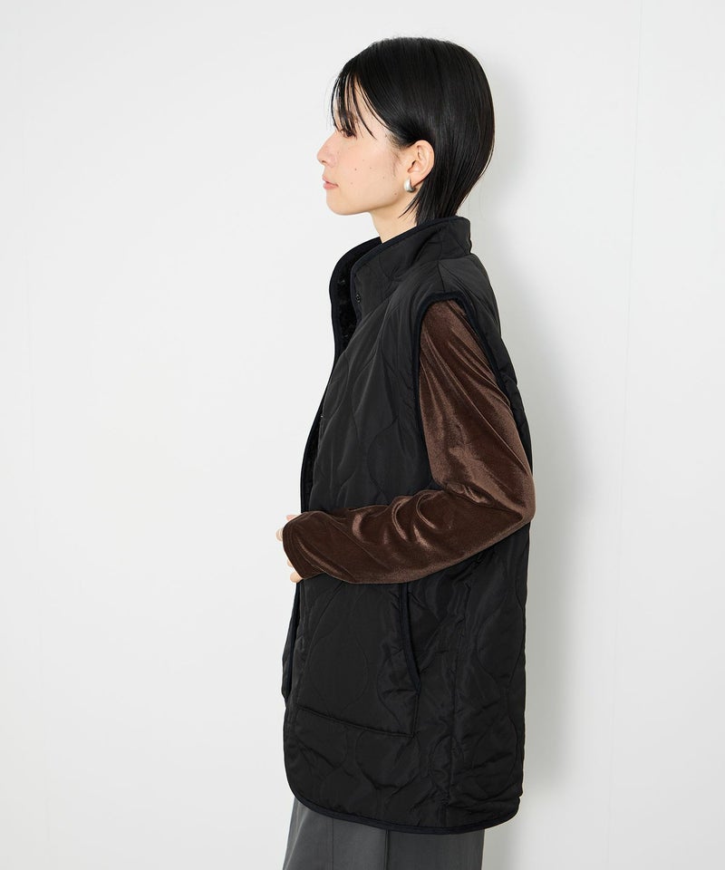 Idnes リバーシブルキルトベスト レディース商品画像-5