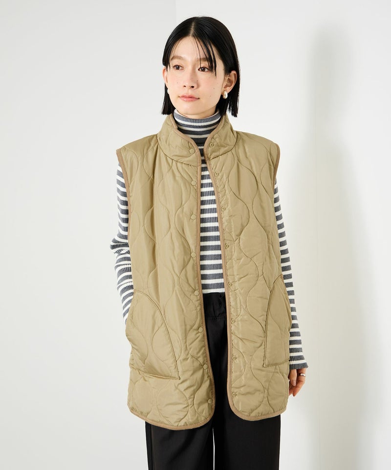 Idnes リバーシブルキルトベスト レディース商品画像-12