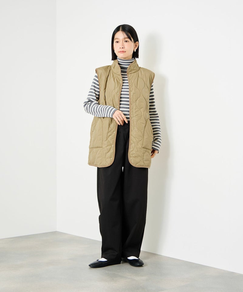 Idnes リバーシブルキルトベスト レディース商品画像-13
