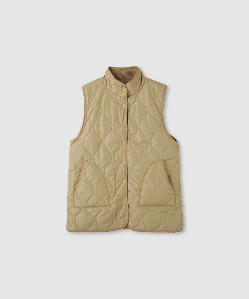 Idnes リバーシブルキルトベスト レディース商品画像-21