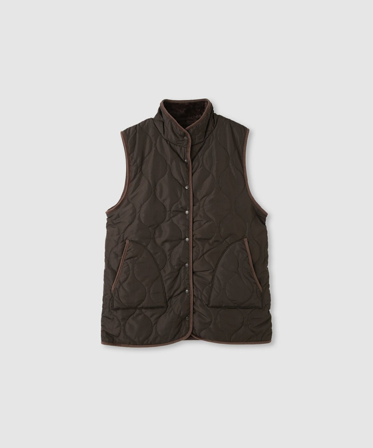 Idnes リバーシブルキルトベスト レディース