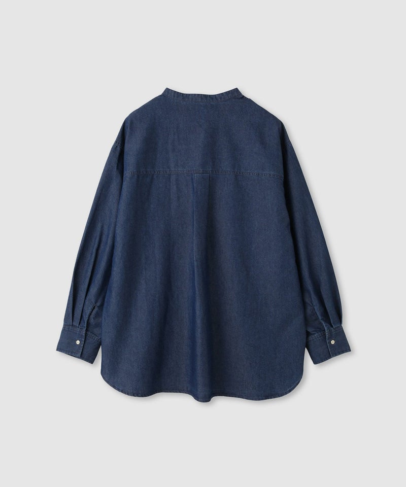 Idnes デニムバンドカラーシャツ レディース商品画像-16