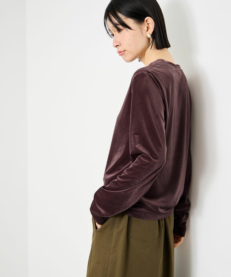 Idnes ベロアロングスリーブTシャツ レディース メール便 対応商品商品画像-5
