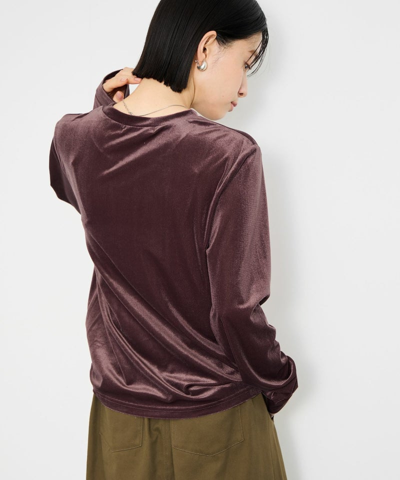 Idnes ベロアロングスリーブTシャツ レディース メール便 対応商品商品画像-6