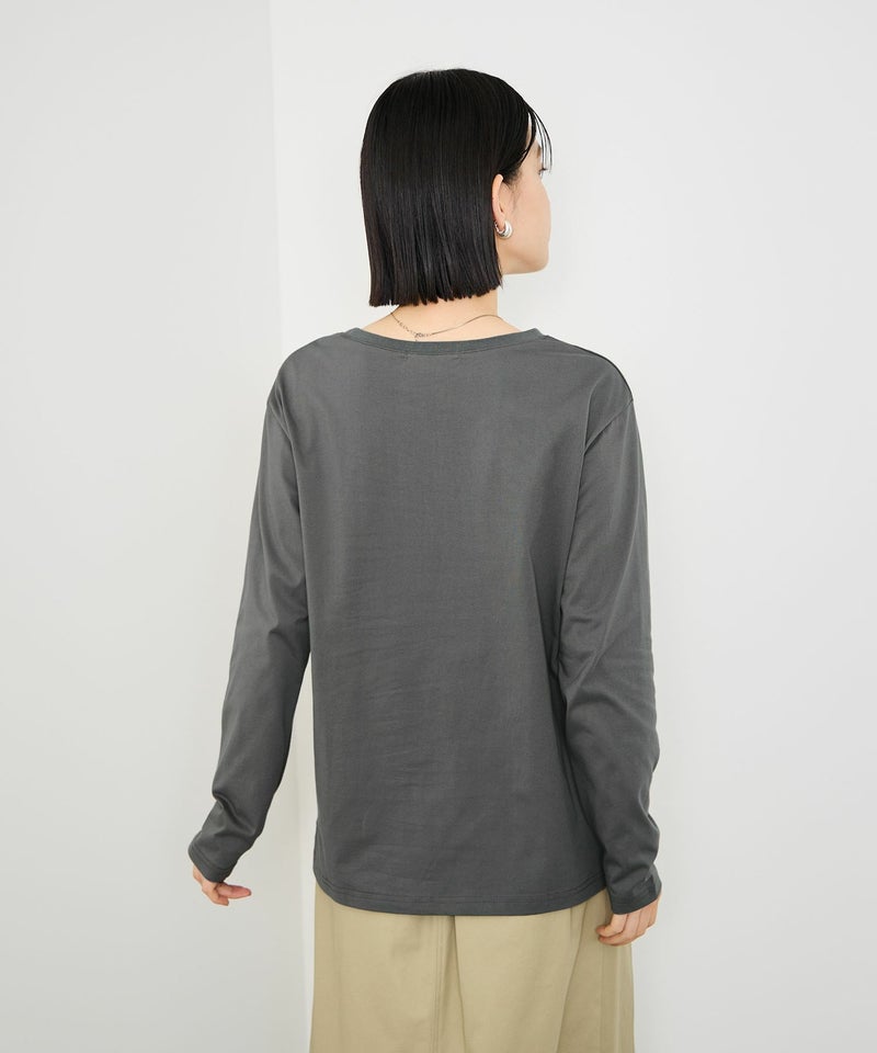 Idnes 箔プリントロングスリーブTシャツ レディース メール便 対応商品商品画像-6