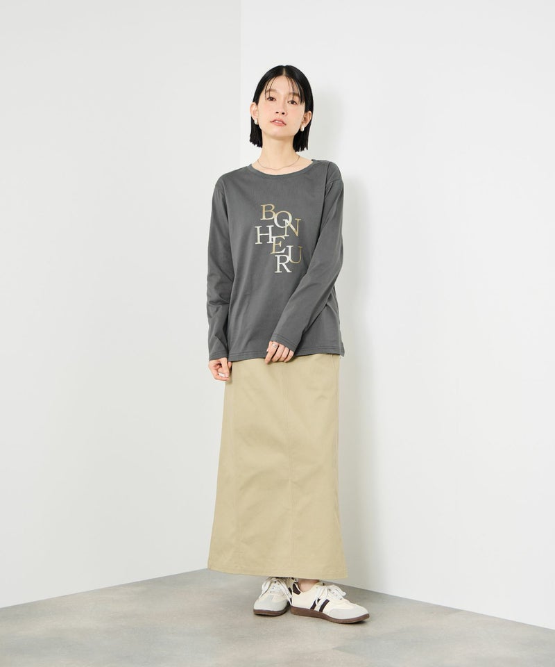 Idnes 箔プリントロングスリーブTシャツ レディース メール便 対応商品商品画像-7