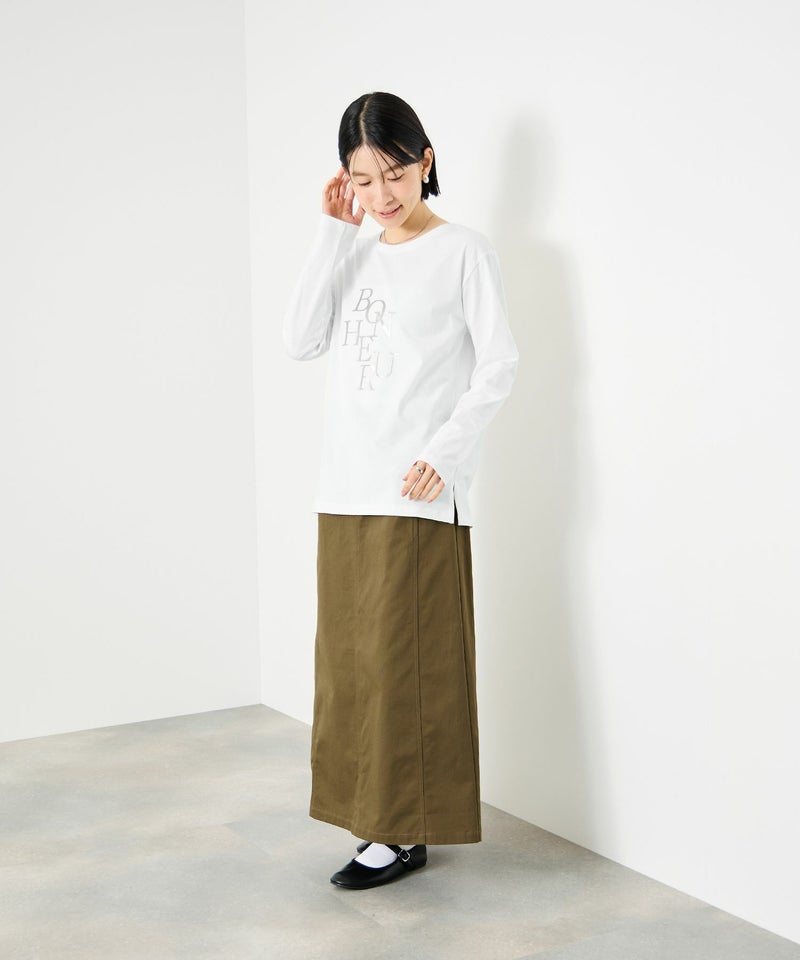 Idnes 箔プリントロングスリーブTシャツ レディース メール便 対応商品商品画像-12