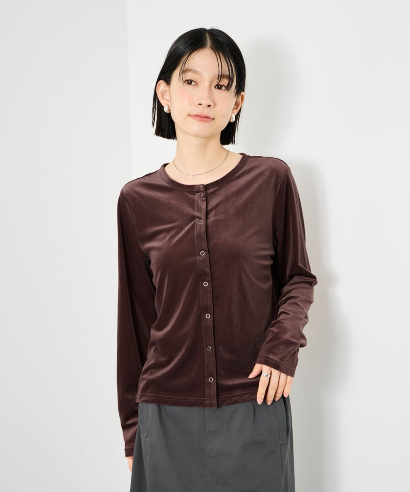 Idnes ベロアカーディガン レディース商品画像-1