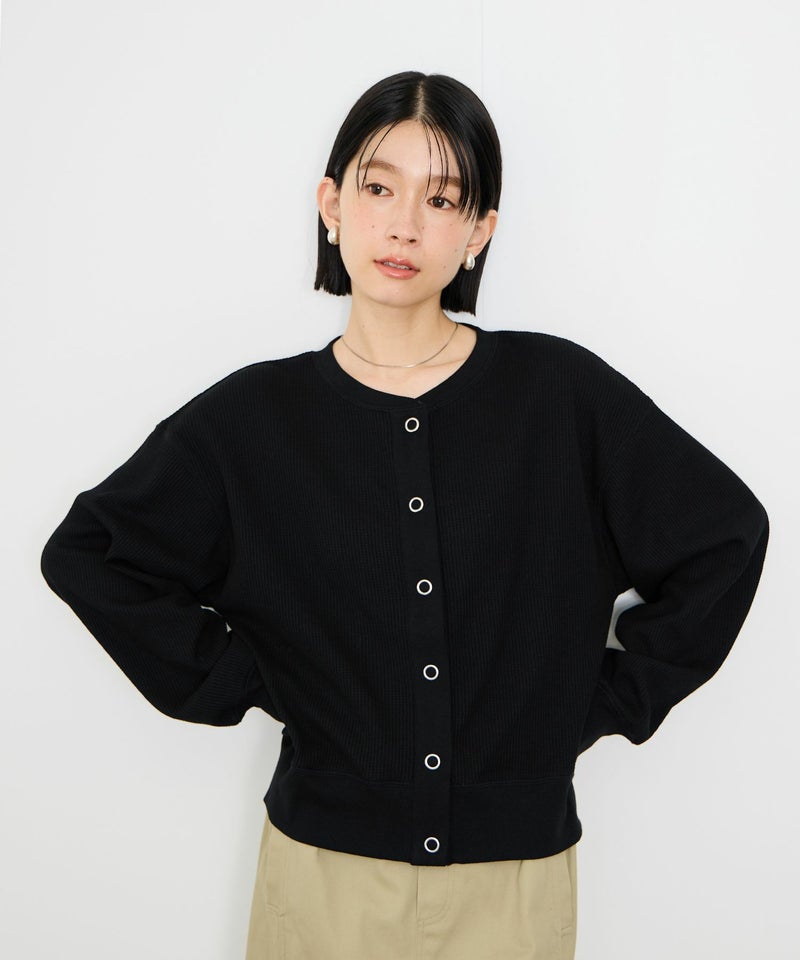 Idnes  ワッフルカーディガン レディース商品画像-3