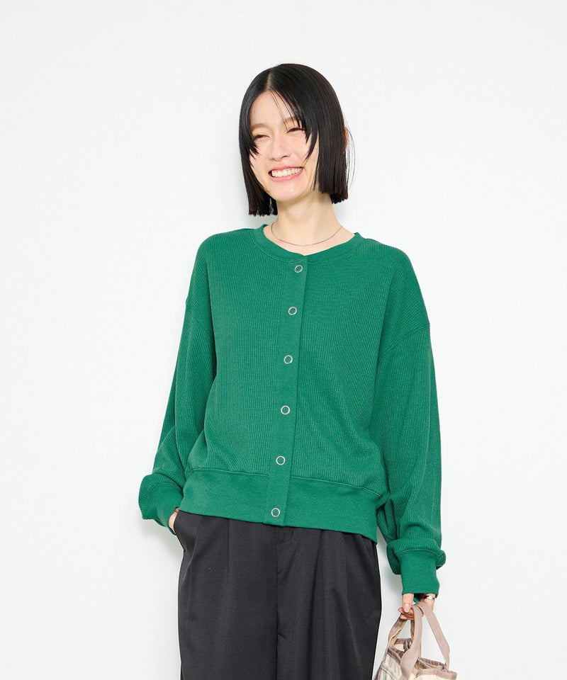 Idnes ワッフルカーディガン レディース商品画像-5