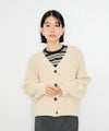 [期間限定knit]Idnes  Vネック畦ボリュームスリーブカーディガン レディース商品サムネイル-1
