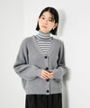 [期間限定knit]Idnes  Vネック畦ボリュームスリーブカーディガン レディース商品サムネイル-2