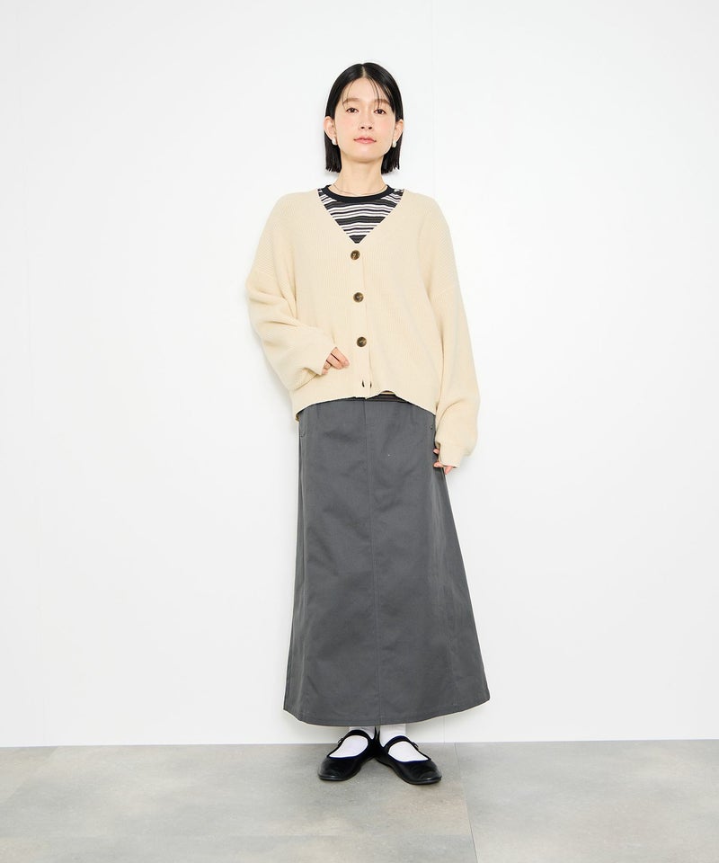 [期間限定knit]Idnes  Vネック畦ボリュームスリーブカーディガン レディース商品画像-7