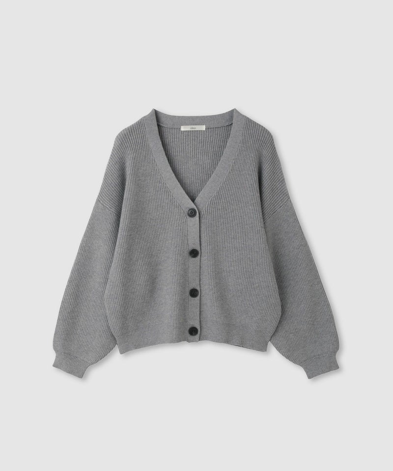 Idnes Vネック畦ボリュームスリーブカーディガン レディース商品画像-18