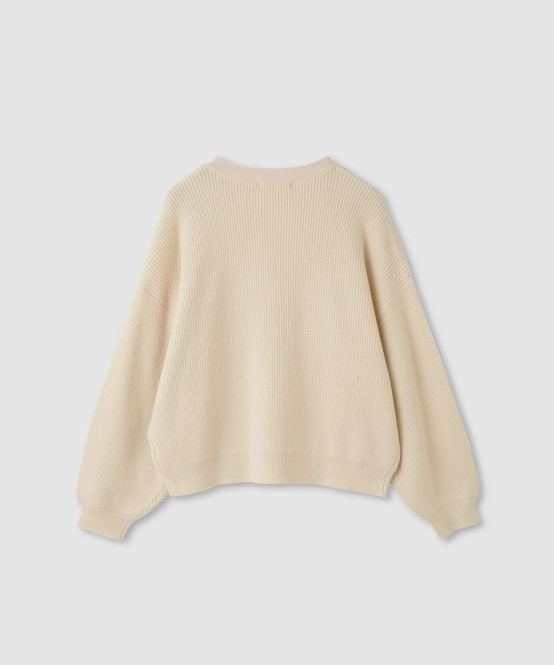 [期間限定knit]Idnes  Vネック畦ボリュームスリーブカーディガン レディース商品画像-20