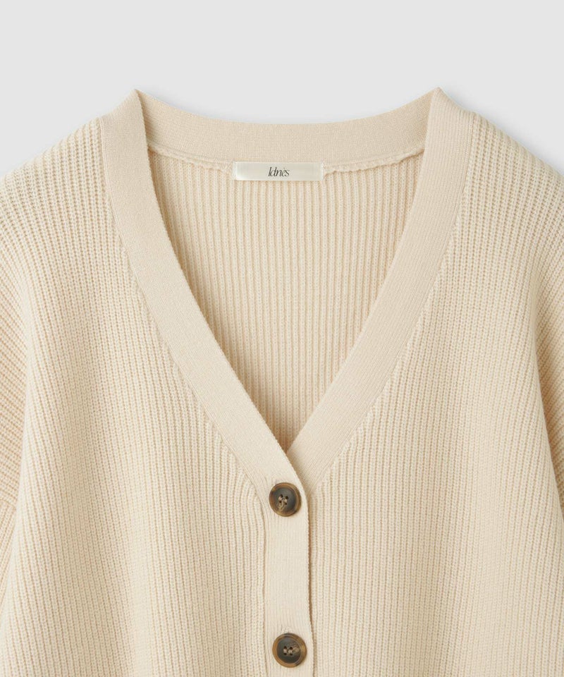 [期間限定knit]Idnes  Vネック畦ボリュームスリーブカーディガン レディース商品画像-21