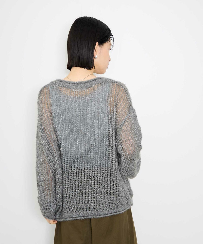 Idnes ラメメッシュニットプルオーバー レディース商品画像-7
