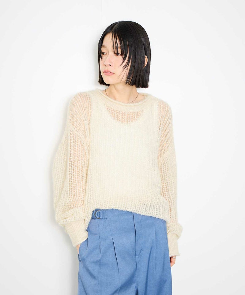 [期間限定knit]Idnes  ラメメッシュニットプルオーバー レディース商品画像-10