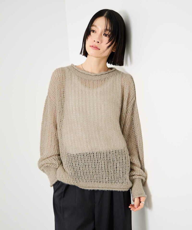 [期間限定knit]Idnes  ラメメッシュニットプルオーバー レディース商品画像-13