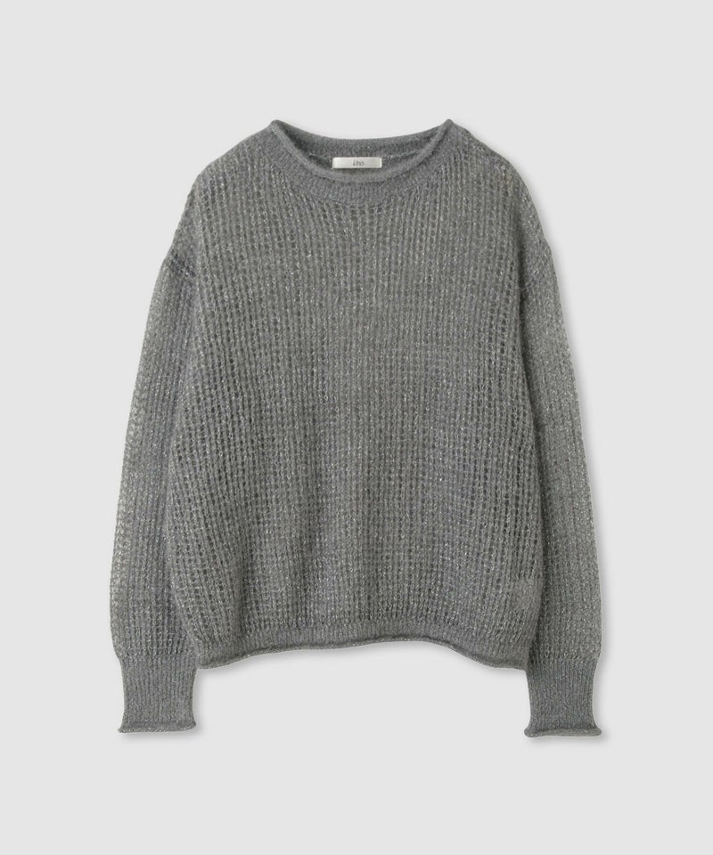 [期間限定knit]Idnes  ラメメッシュニットプルオーバー レディース商品画像-16